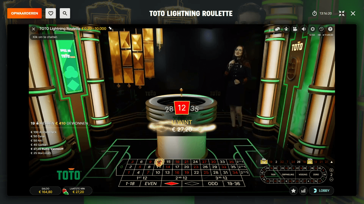Toto Lightning Roulette Game